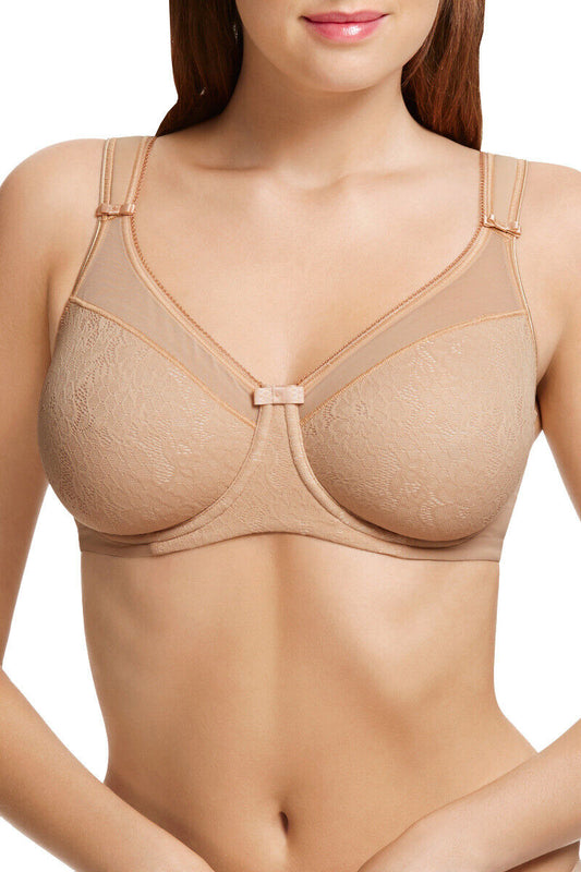 Berlei Bra B521 Nude Beauty Minimiser Bra Underwired Floral Lace Bra