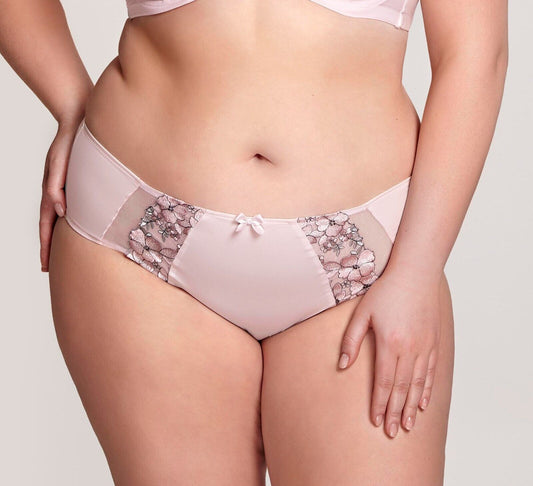 Sculptresse by Panache Logan Midi Brief Blush Pink Embroidered Knickers 9858