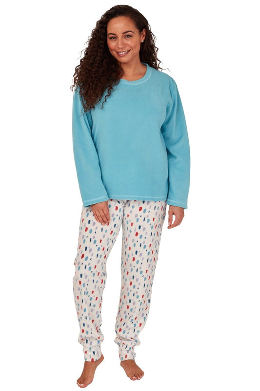 Ladies Fleece Pyjamas Bright Soft Fleece Loungewear Nightwear