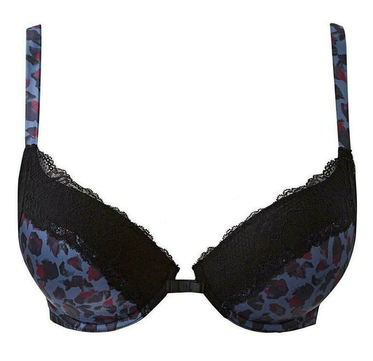 Gossard Bra Underwired Animal Print Padded Plunge Bra by Gossard Lingerie