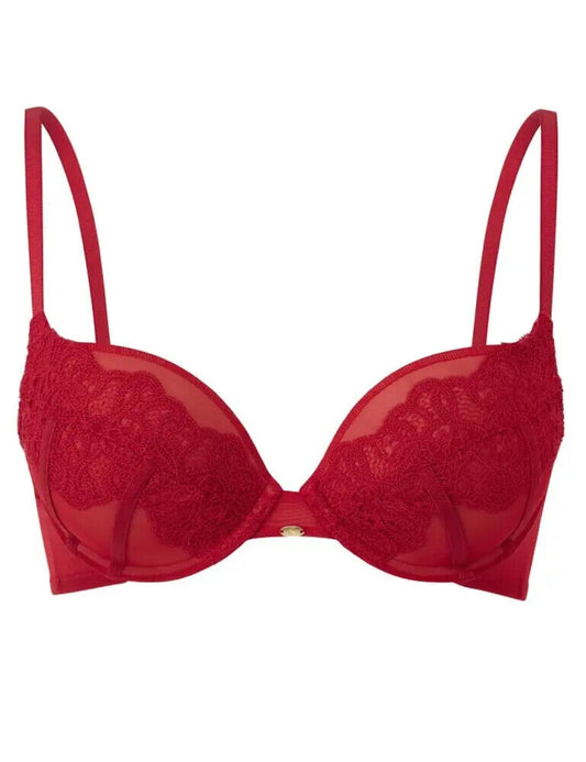 Gossard Red Bra Plunge Bra Guipure Sexy Underwired Beautiful Lingerie