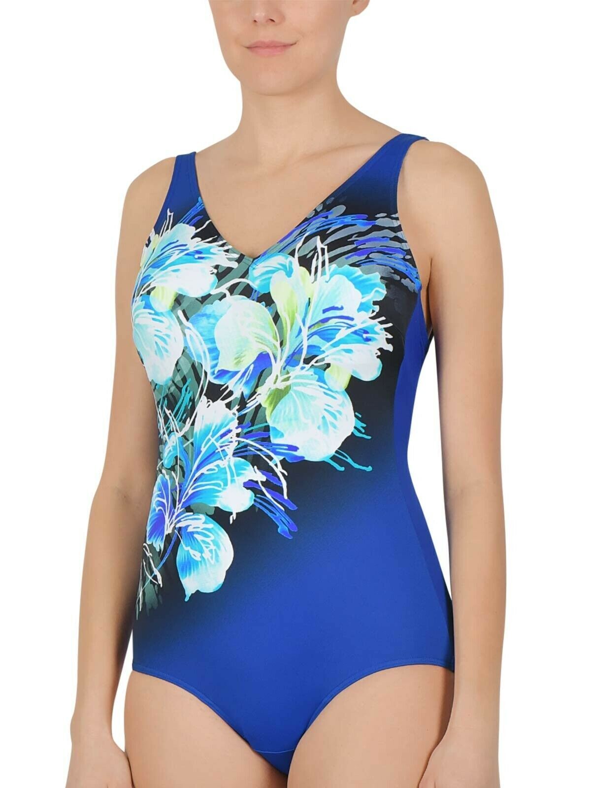 Naturana Swimsuit Blue Aqua Padded Ladies Swimwear All In One Swimming Costume