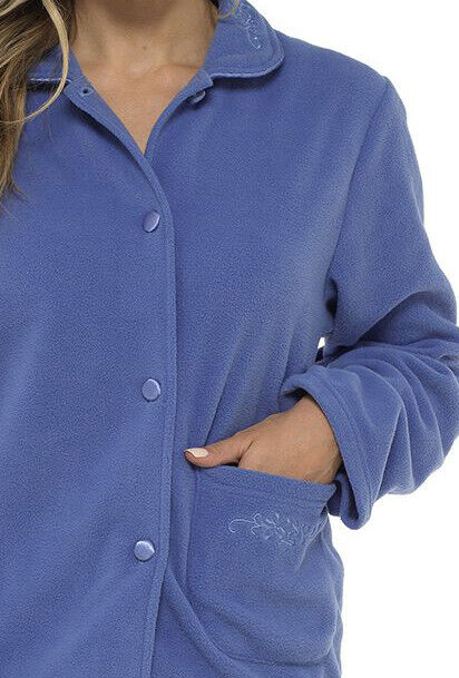 Fleece Bed Jacket Beautiful Embroidered Detail Bed Jacket Button Through