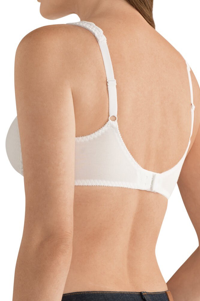 Amoena Jasmin Lace Mastectomy Pocketed Bra - White