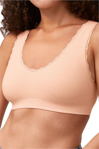 Amoena Women's Rita Wire-Free Non-Padded Pocketed Mastectomy Bra Nude 34A  at  Women's Clothing store
