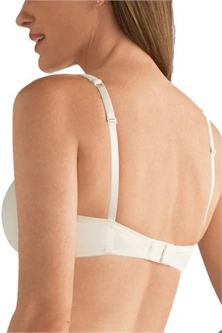 Amoena Lara Padded Pocketed T Shirt Bra - Off-White