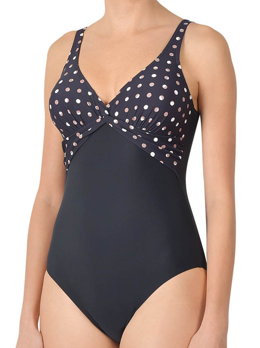 Naturana Black Polka Dot Padded Swimsuit