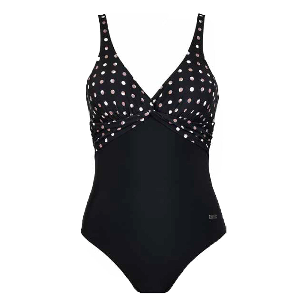 Naturana Black Polka Dot Padded Swimsuit