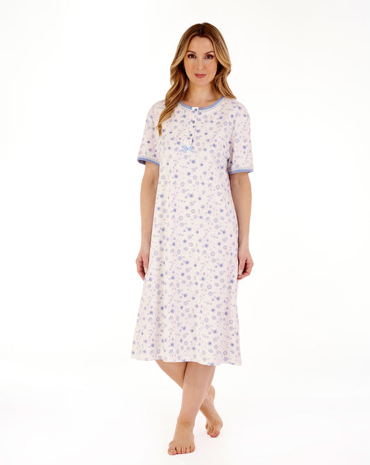 Slenderella Ladies Floral Print Short Sleeve Nightdress